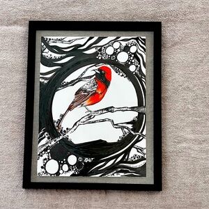 Hand-Drawn Bird Zentangle Alcohol Marker Art by Leah Jurim – Violet Floodlights